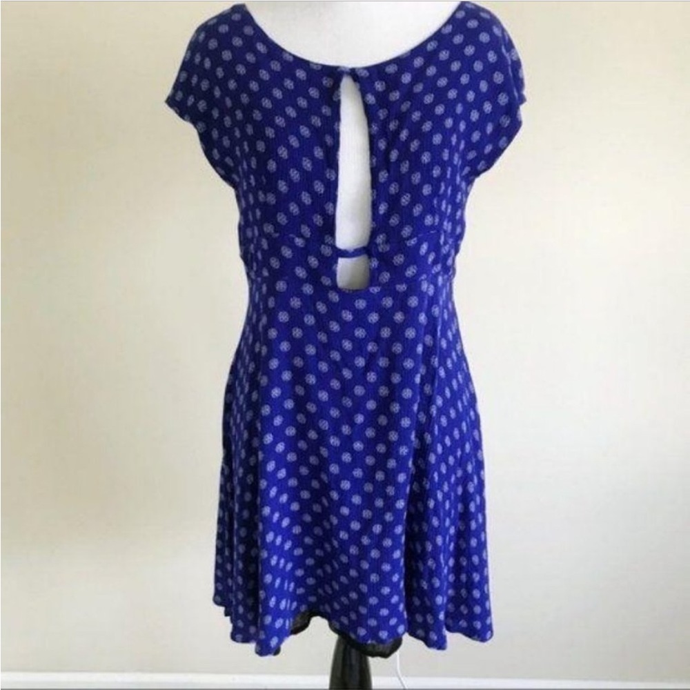 Free People We The Free Deep V Blue Mini Dress